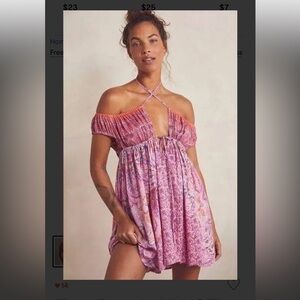 Free People Intimatley X Bali Mariposa Mini Slip Dress Pink Size Small